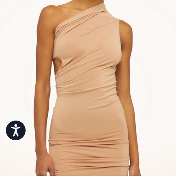 Wolford Fatal Cut Strapless Nude Midi Dress - Picture 3 of 14